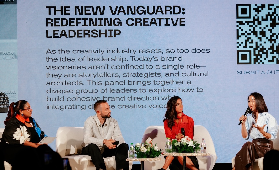 Vogue Singapore Associate Deputy Editor Maya Menon with international fashion designer, Sabyasachi Mukherjee. Photo: Iskandar Ibrahim
